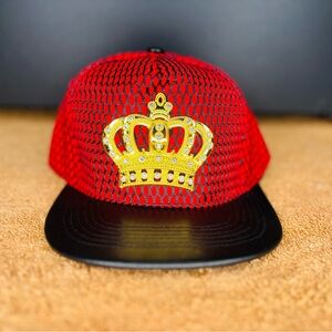 Fashion Baseball Cap Crown King Queen Gold Diamond Snapback Adjustable Hat